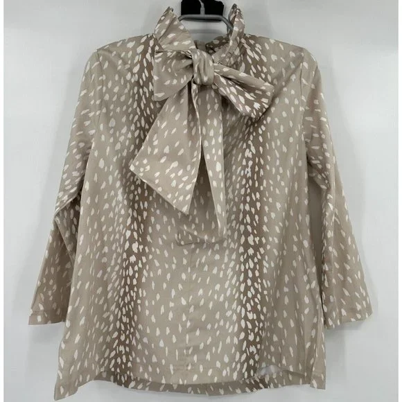 Tuckernuck Antelope Faye Blouse sz XS Swing Top Ruffle Collar Bow Tie Career NWT - Picture 6 of 7